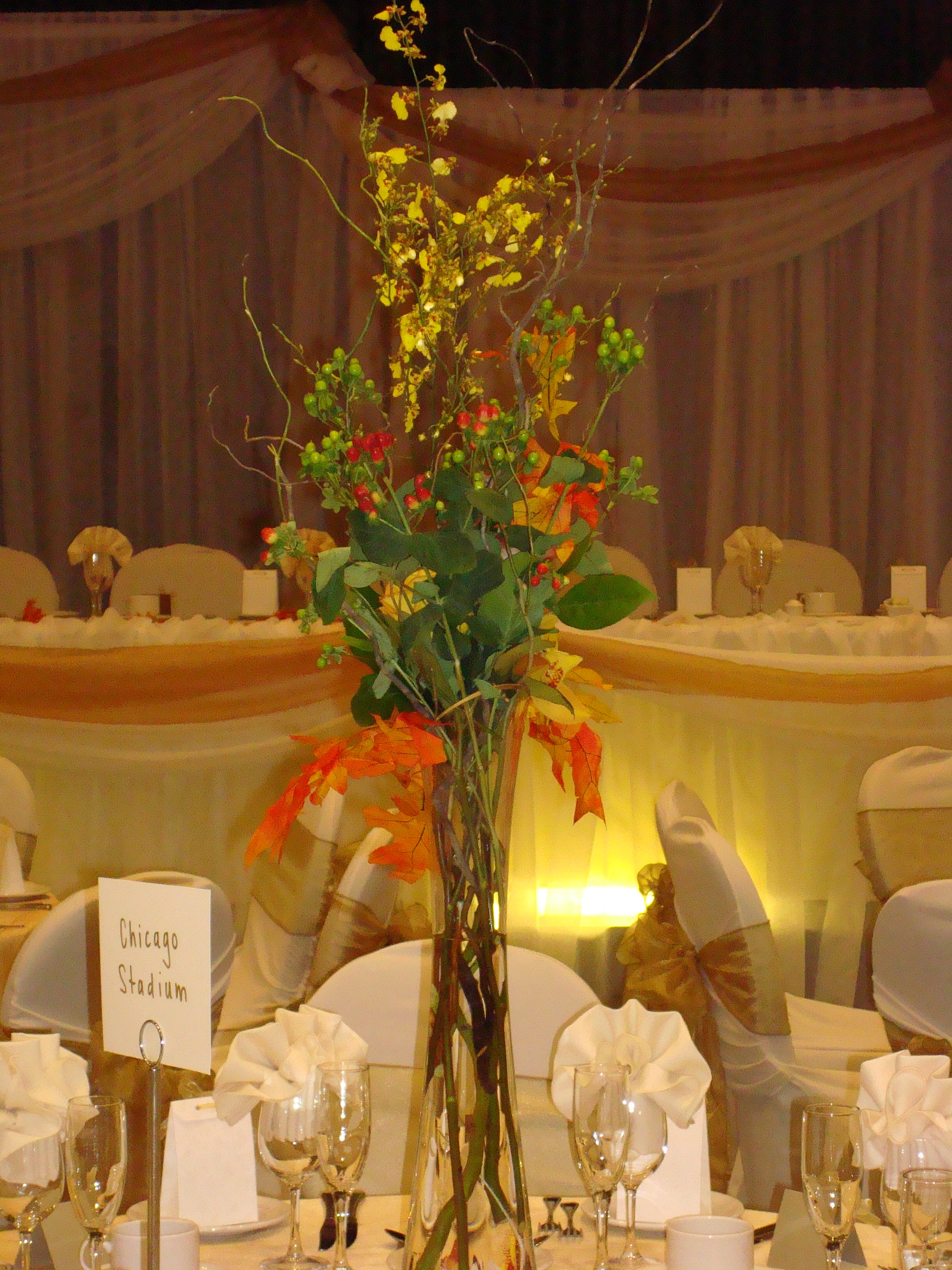 fake fall wedding flowers